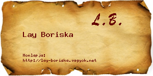 Lay Boriska névjegykártya